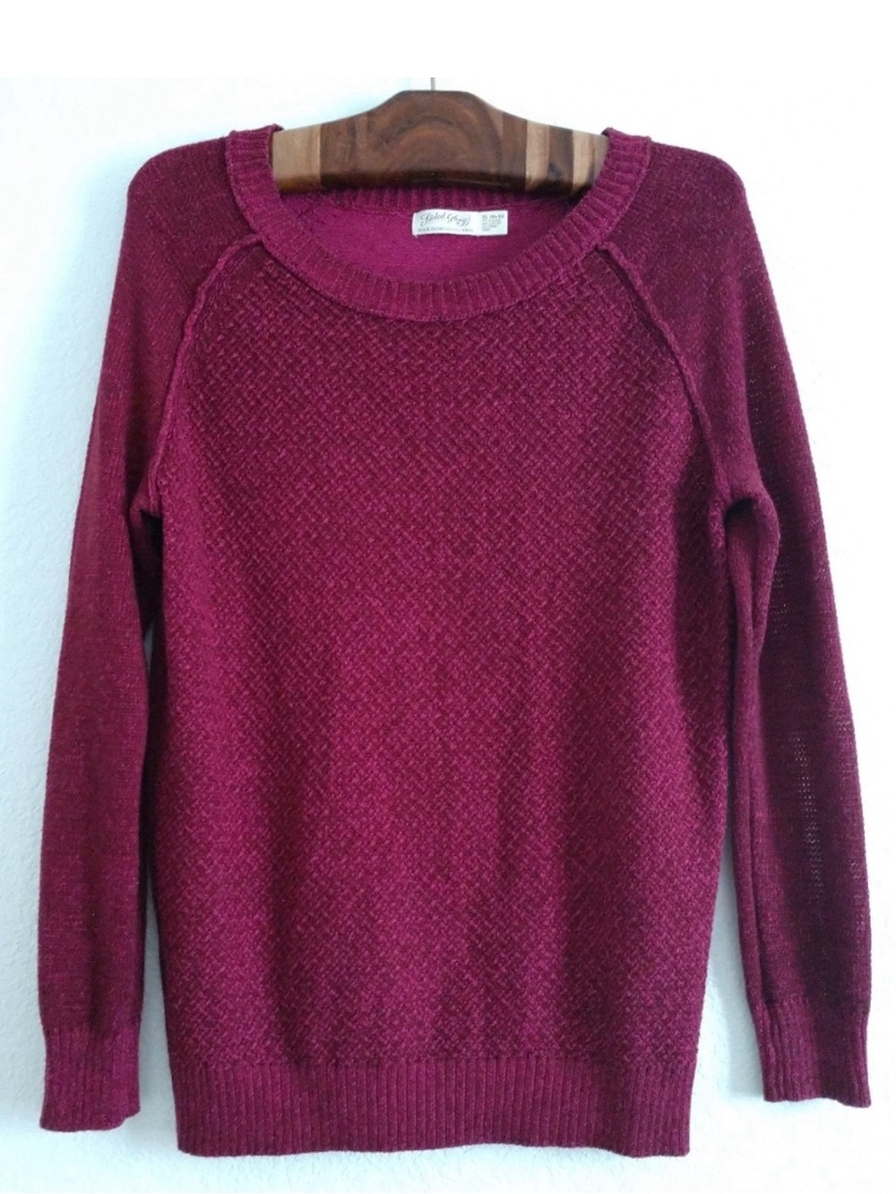 Faded Glory Sweater Pullover Purple Wine burgundy XL size 16 18 Guc